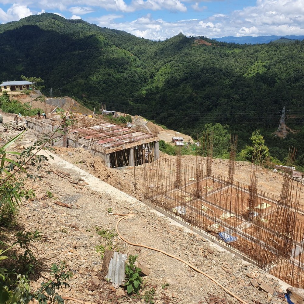 The ongoing construction works of Nagaland Medical College at Phriebagei, Kohima is seen in this photo tweeted by Nagaland Health and Family Welfare Minister S Pangnyu Phom on August 26, 2020.  (Photo Courtesy: @pangnyu / Twitter)